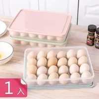 在飛比找momo購物網優惠-簡約24格馬卡龍色帶蓋雞蛋收納盒(1入)