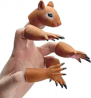 Animal Squirrel Finger Toys Hand Puppet Novelty Animal Tiny Handy Doll Props Plaything Kids Birthday Party Cosplay Performance Latex Soft Odourless