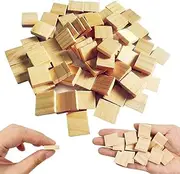 100 Pcs Wood Scrabble Tiles Blank Small Scrabble Letters Wall Art Decor Squares Unfinished Wood Tile Pieces Crafts Natural Slices Wooden for DIY Crafts Home Decoration Painting