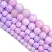 [Hamthuit] Natural Stone Beads Purple Jades Round Loose Spacer Beads for Jewelry Making Needlework DIY Bracelets Purple Jades 8mm- About 45pcs