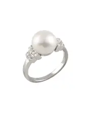 Splendid Pearls Silver 9-10mm Pearl Ring