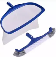 Poolaza 17.3" Pool Brush/ Deep Net Pool Rake Kit. ( Pole Not Included)