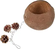 Levemolo Hanging Bird Nest Natural Coconut Shell Bird Bed for Parrots and Parakeets Safe and Comfortable Swing