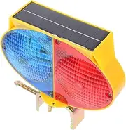 HEALLILY Solar Barricade Light Dual Sided Flashing LED Traffic Signal Light for Road Construction and Safety Solar Powered with Clip