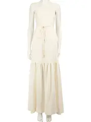 Cream Sleeveless Maxi Dress