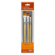 Creative Inspirations Dura-Handle Brushes Short Handle Flat Set - 6 Pack