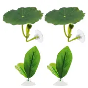 4X Betta Fish Leaves Hammock Adjustable Suction Cup Simulating
