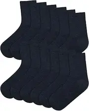 [A2Z 4 Kids] Boys Girls Childrens Kids Back to School Cotton Rich Plain Ankle School Socks Pack Of 6 Age 2-3 Years UK Shoe Size (6-8.5), 3-6 Years (9-12), 6-9 Years (12.5-3.5)