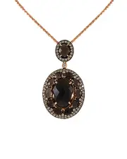 Sabrina Designs 14K Rose Gold 17.36 ct. tw. Diamond & Smoky Quartz Necklace