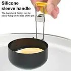 Silicone Egg Ring Pancake Maker Cooker Set with Removable Handle Oil Brush