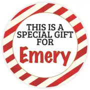 This is a Special Gift for Emery - Circle Sticker Decal 3 Inch - Christmas