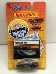 1989 MATCHBOX SUPERFAST PORSCHE 959 W/CAR & DRIVER COLLECTOR CARDS NEW ON CARD