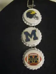 1" Bottle Cap Image Inside R/View Mirror ~ Handcrafted ~ *Gift Idea ~ Wolverines