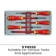 New Bahco 5pce 1000V Insulated Electricians Screwdriver Set Three Handle Sizes
