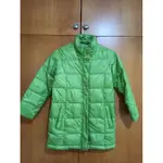男寶童裝/女寶童裝，LATIV綠色羽絨防風長版外套，130CM版大可穿到145CM，350元