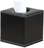 Tissue Box Cover Square, Upgrade 99% Compatible Large Size, Modern Tissue Box Holder For Napkin Facial Paper, Leather Dryer Sheet Dispenser Organizer