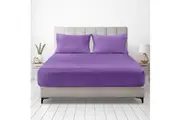 LINENOVA Premium Microfiber Fitted Bed Sheet 5 Sizes (Purple)