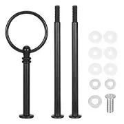 1 Set Cake Tray Stand Handle Plate Hardware Fitting, 3-Tiers Round Black