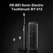 DR.BEI Black Ultrasonic Electric Toothbrush Portable 3 Modes IPX7 Rechargeable