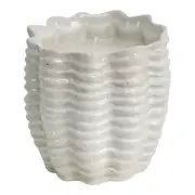 Ceramic 10.5cm Scented Tealight Candle Hamptons Home Fragrance Decor Display WHT