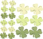 Totority 100pcs Chips Patricks Day Table Confetti St Patricks Day Table Decorations Green Sparkly Foam Shamrocks Adornment Confetti Slice DIY Party Adorn Shamrock Decoration Wood