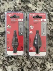 TWO Milwaukee #9 And #4 Jam-Free Step Drill Bit. Brand New, Sealed Packaging
