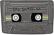 [Nähgedöns] Pin Cassette | Tape "Sad Songs" | Enamel Pin Badge | Grey Rainbow, enamel