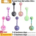 3-10PCS Belly Piercing Bar Candy Colour Mix Navel Button Barbell Surgical Steel