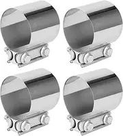 4 pieces 80 x 75 mm length stainless steel exhaust clamp, car exhaust clamp, pipe connector, clamps, exhaust clamps, pipe connector, stainless steel