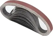 1/2X18 Inch Sandpaper Roll Sanding Belts 120 Grit 50 Pack - Aluminum Oxide Sander Belts for Wood/Metal Polishing