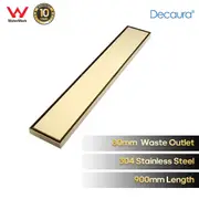 Decaura Shower Drain Grate Linear Floor Waste Tile Insert Brushed Gold 900mm