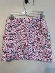 NWT Swing Control Coral Red Dark Gray Shrub Stretch Golf Skort Size 4 Outdoor