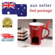 CREATIVE CHOCOLATE FONDUE MUG SET Cheese Fondue Chocolate Melt Cups with Fork