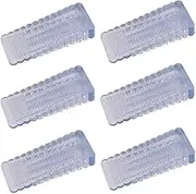 Rubber Door Stops Wedge 6 pcs, Transparent Rubber Door Stopper, Heavy Duty Door Stopper Protects Walls and Floors