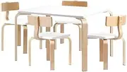 Keezi Kids Table and Chairs Set, Children Study Chair Desks Dining Tables Drawing Eating Painting Learning Activity Play Setting Home Living Room Bedroom Outdoor Furniture, Durable White