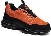 [Hogent] Steel Toe Shoes Men's Women's Anti-Slip Safety Work Shoes Indestructible Steel Toe Shoes Lightweight Breathable Safety Shoes Men's and Women's Composite Steel Toe Broad Toe Sneakers