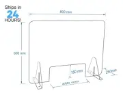 60x80cm Sneeze Guard / 4.5mm Acrylic Hygiene Screen Barrier / Protective-shield