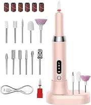 Electric Nail File - Adjustable Speed Nail Drill, Portable Nail Grinder, Cordless Manicure Tool | Rechargeable Nail Drill Machine With 12 Bits, Professional Nail Care Set Home Salon Use