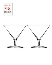 Waterford Set of 2 Elegance Martini Glasses with $10 Credit