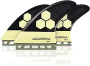 AQUBONA Surfboard Fin Single tab AM2 Fiberglass Surfing Thruster with Fin Bag & Fin Key