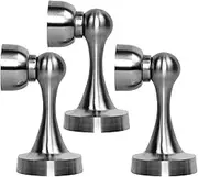 3 Pack Door Stopper, Magnetic Door Stops, Wall Floor Mounted Magnetic Door Catch Door Holder, Stainless Steel Metal Soft-Catch Doorstop