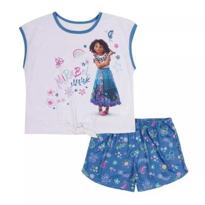 Girls Disney ENCANTO Mirabel Summer Pajamas Set Size 8 Top Shorts NWT