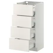METOD base cab 4 frnts/4 drawers, white Maximera/Veddinge white, 40x37x80 cm