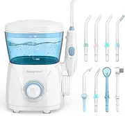 Sawgmore Water Flosser Oral Irrigator, 600ml Large Capacity, 10 Adjustable Pressures, Electric Flosser for Teeth/Braces, 8 Home Nozzles Professional Flosser Oral Irrigator