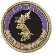 Korean War Veteran Medallion for Box Cremation Urn/Flag Case - 2 Inch Diameter