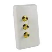 Neotech Origin 3 RCA Component RGB Wall Plate HD Video White Cable Management