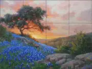 Sunset Tile Backsplash William Hagerman Landscape Art Ceramic Mural WHA012