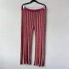 Retro Style Flare Stripe Wide Leg Pull On Pants Lightweight Beach Stretchy XL
