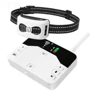 2 in 1 Pet Dog Electric Fence System Rechargeable Waterproof Receiver Adjustable Dog Training Collar Electric Fence Containment System For One Dog Color White