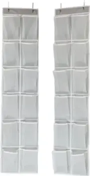 2 Pack 24 Pockets Over The Door Hanging Shoe Organizer Sneakers Storage Rack